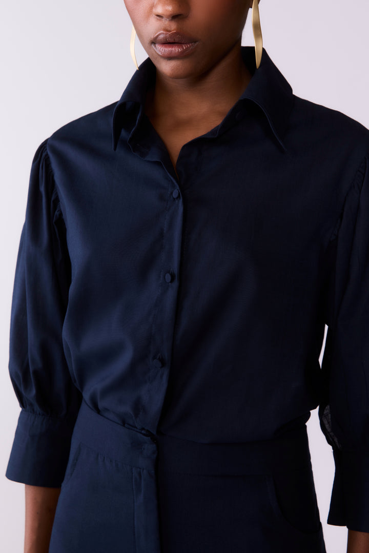 Camisa Tricoline Riviera Marinho
