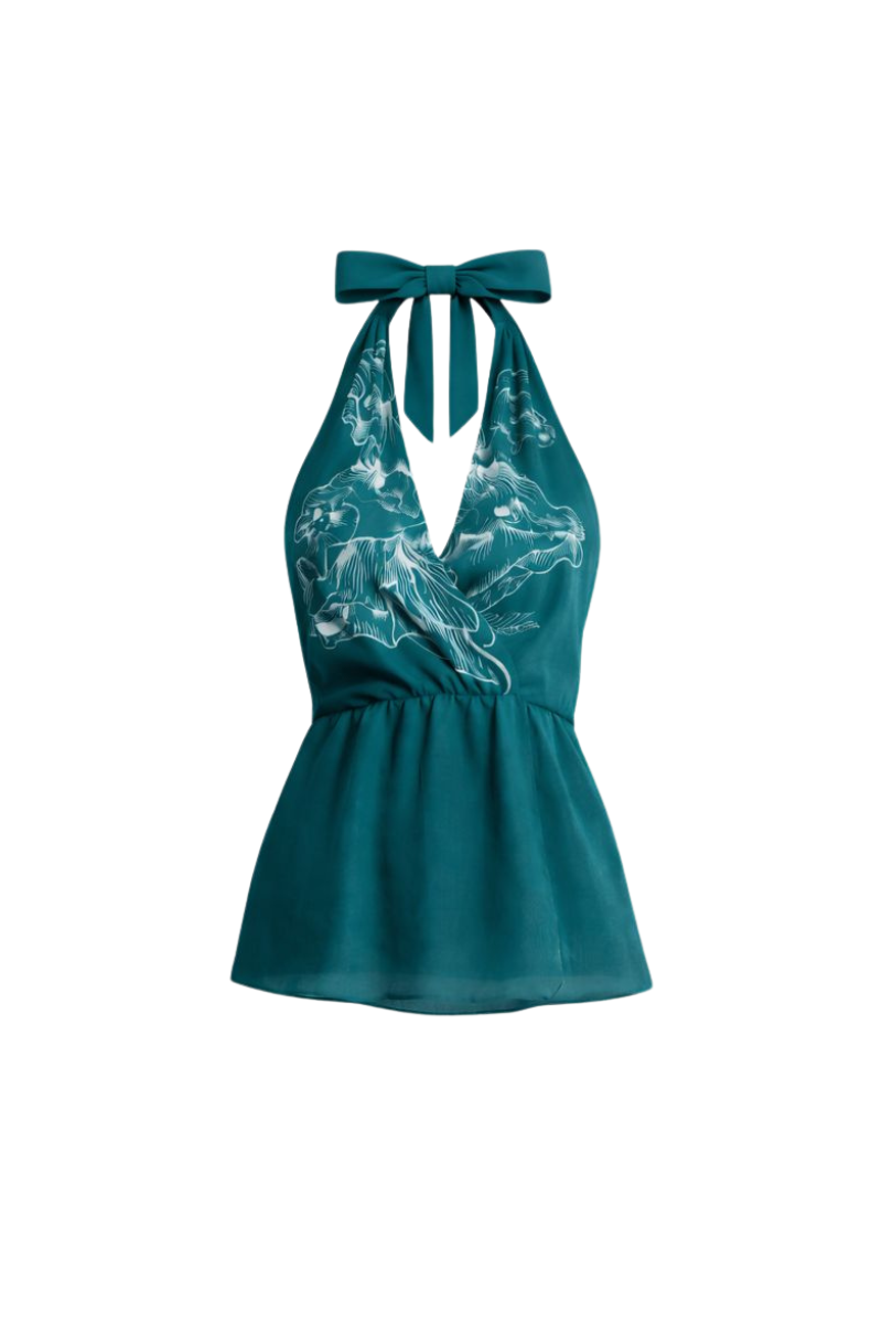 Blusa Malaquita Frente Única Viscose